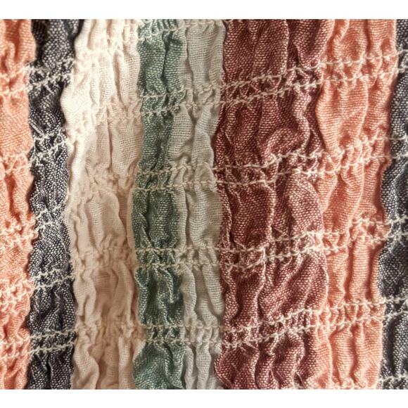 American Eagle Multicolor Striped Cropped Faux Zip Top Womens Size M - Picture 3 of 6